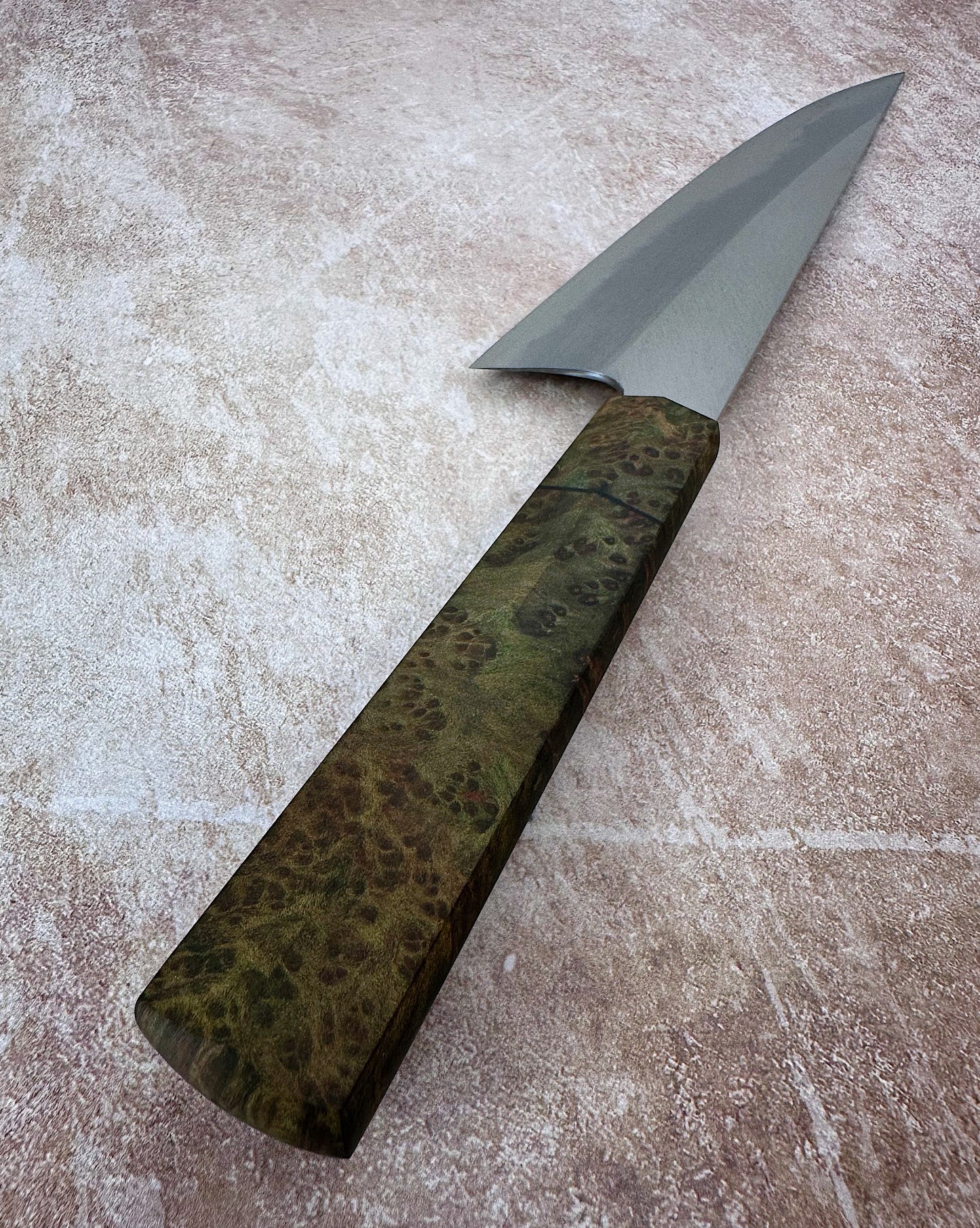 Chefs Knife w/ Black Ash Burl