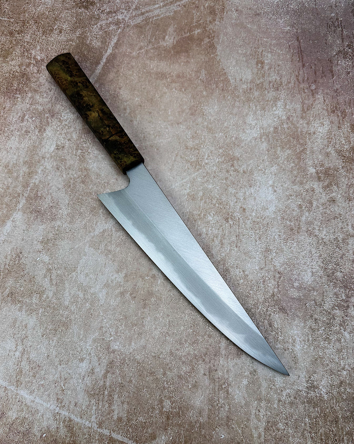 Chefs Knife w/ Black Ash Burl