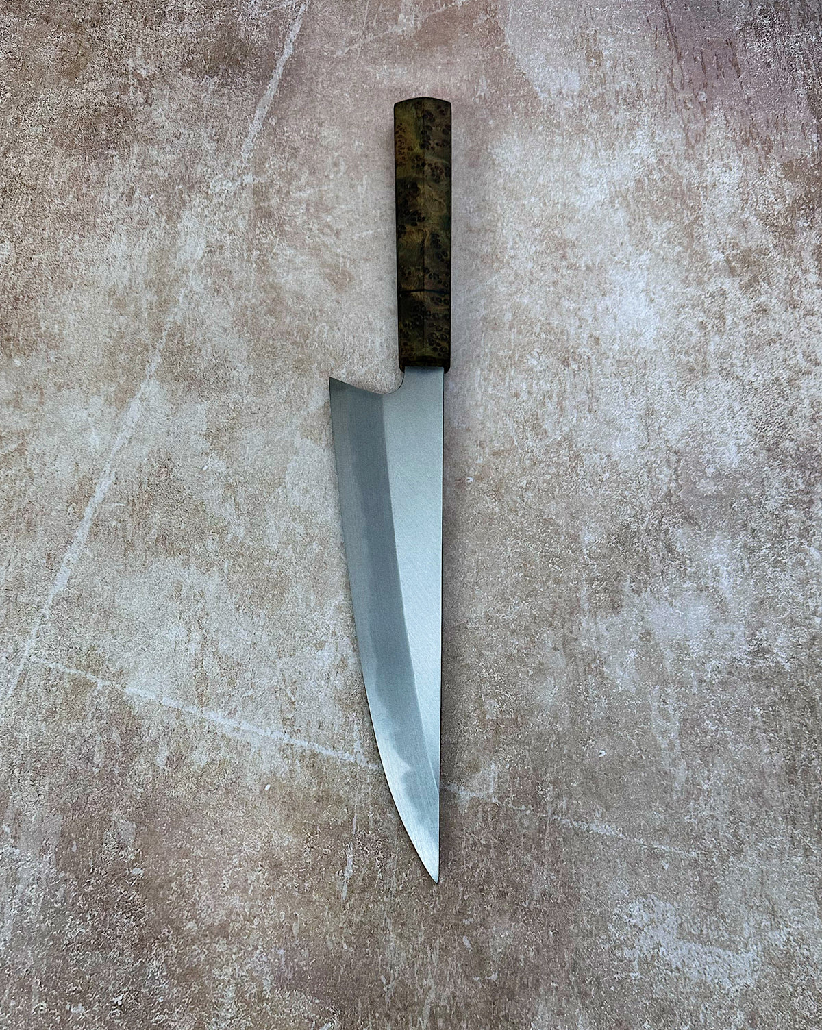 Chefs Knife w/ Black Ash Burl
