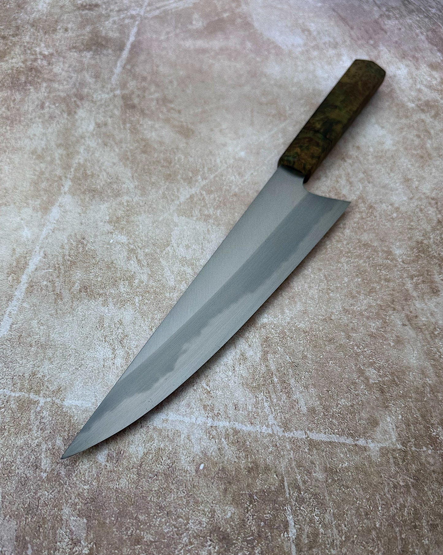 Chefs Knife w/ Black Ash Burl